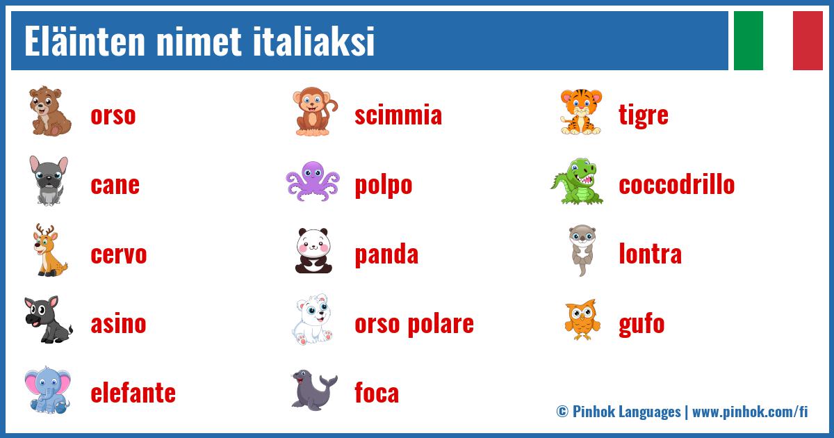 Eläinten nimet italiaksi