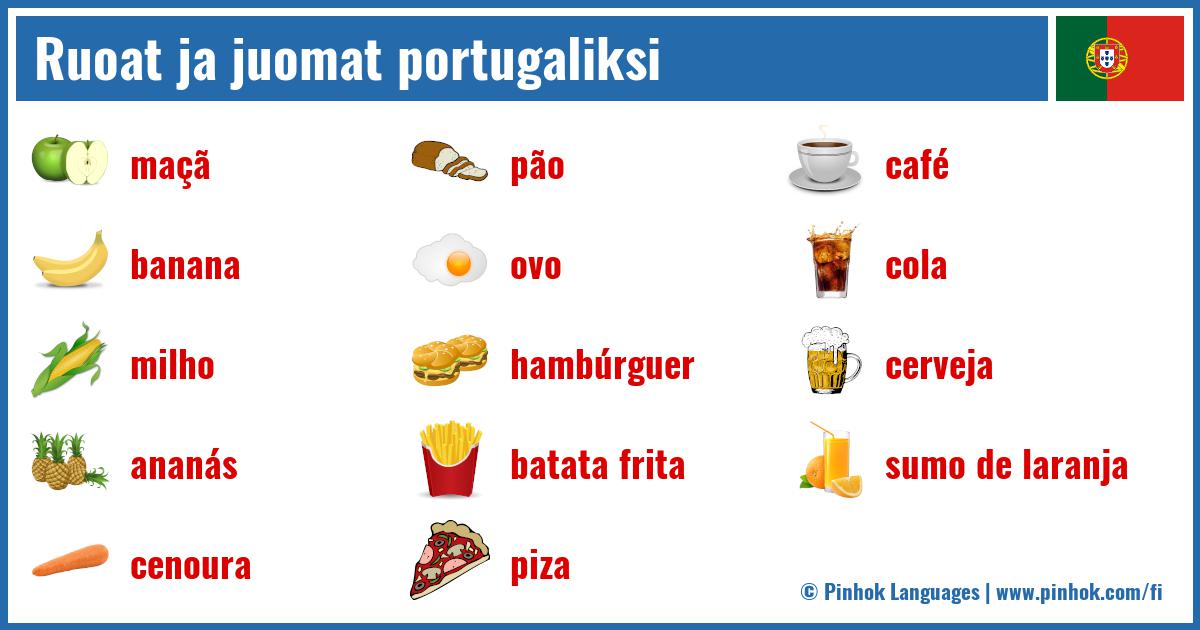 Ruoat ja juomat portugaliksi