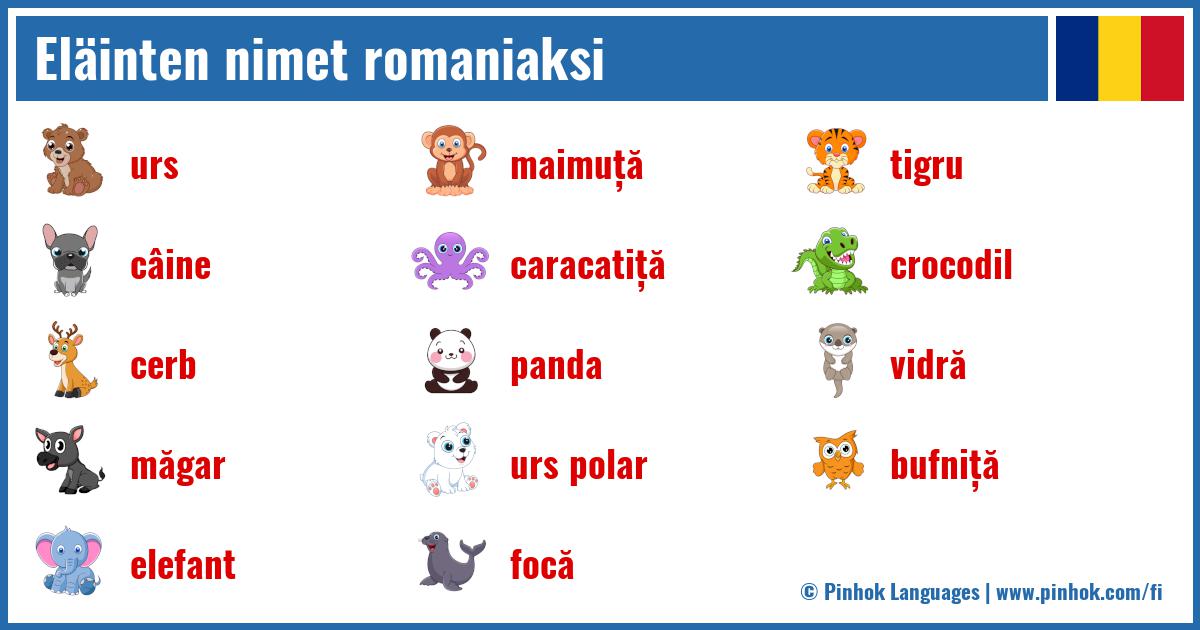Eläinten nimet romaniaksi
