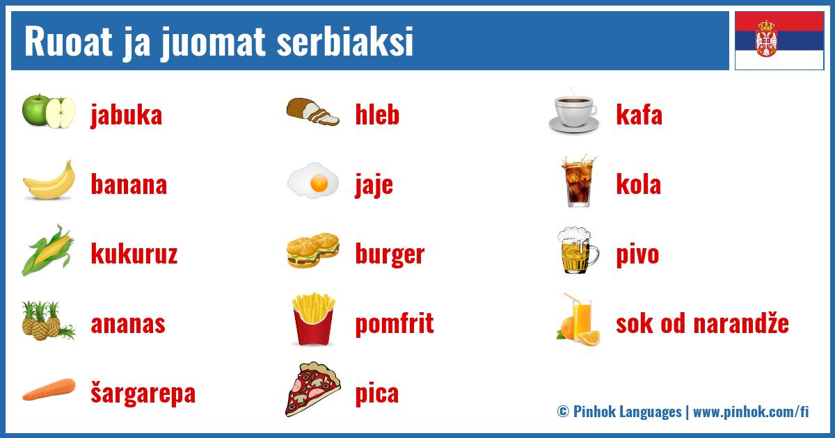 Ruoat ja juomat serbiaksi