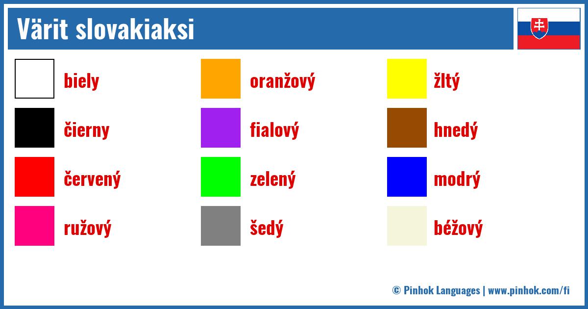 Värit slovakiaksi