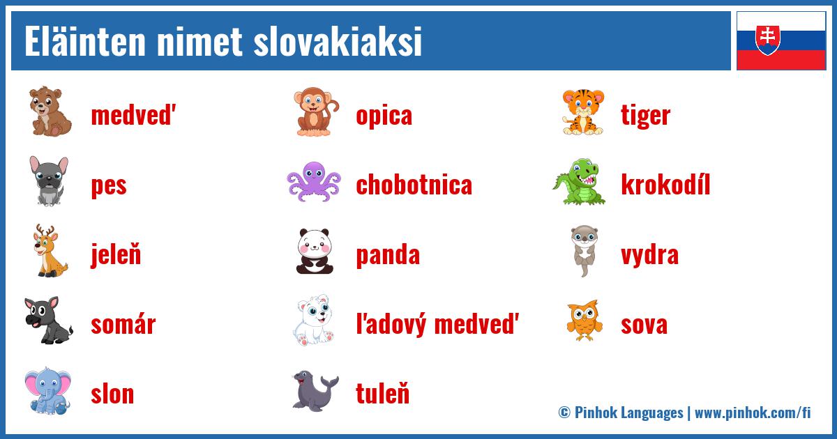 Eläinten nimet slovakiaksi