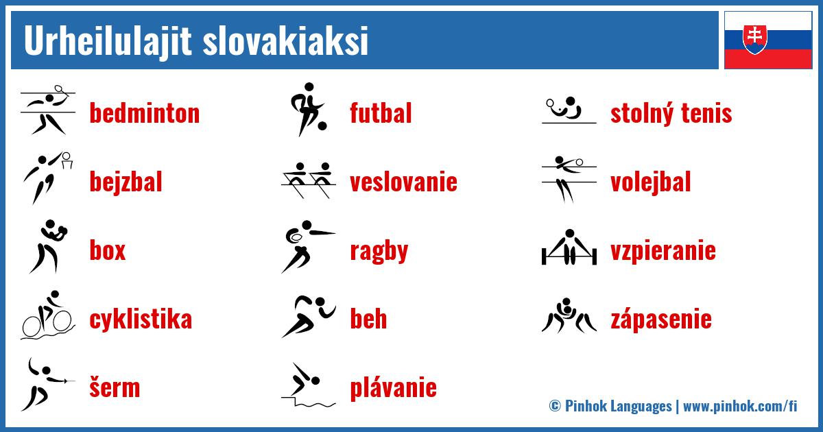 Urheilulajit slovakiaksi