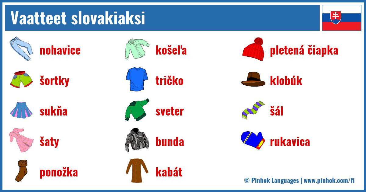 Vaatteet slovakiaksi