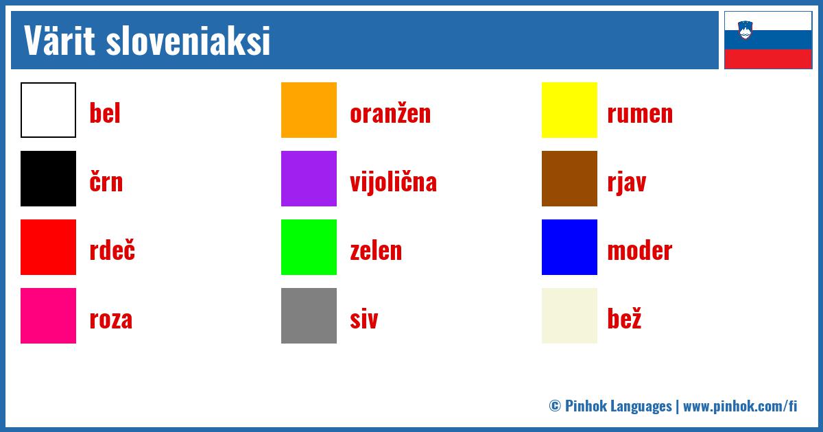 Värit sloveniaksi