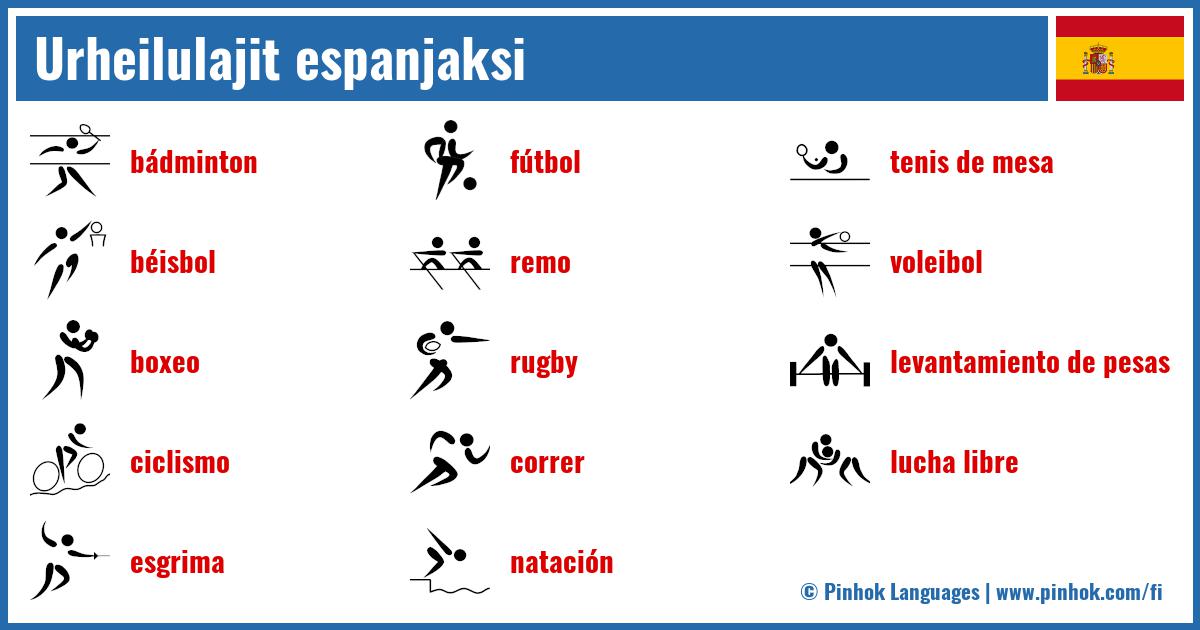 Urheilulajit espanjaksi