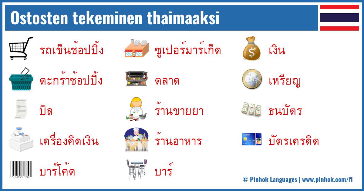 Ostosten tekeminen thaimaaksi