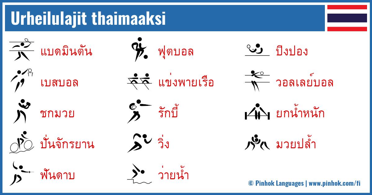 Urheilulajit thaimaaksi