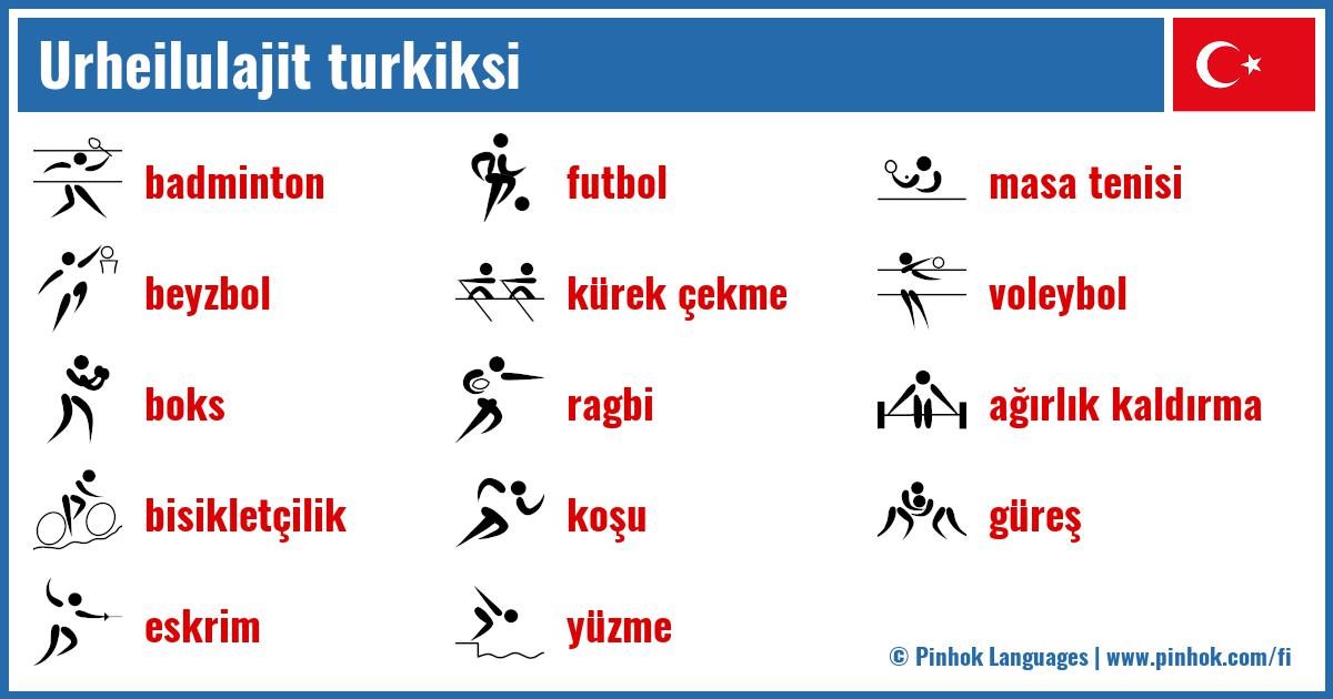 Urheilulajit turkiksi