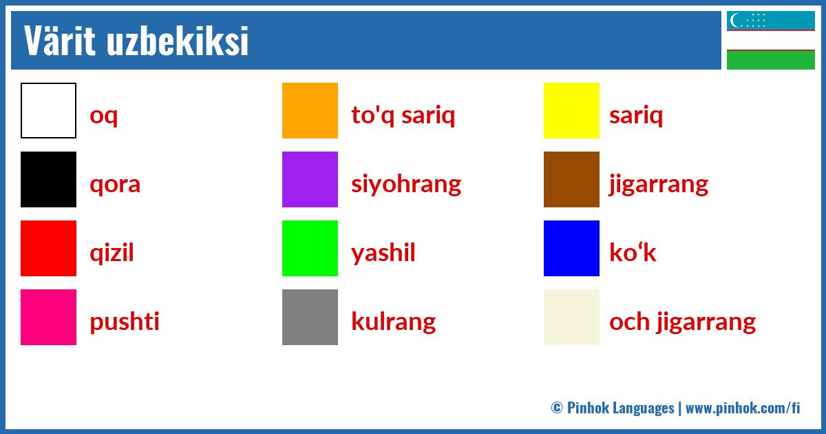 Värit uzbekiksi