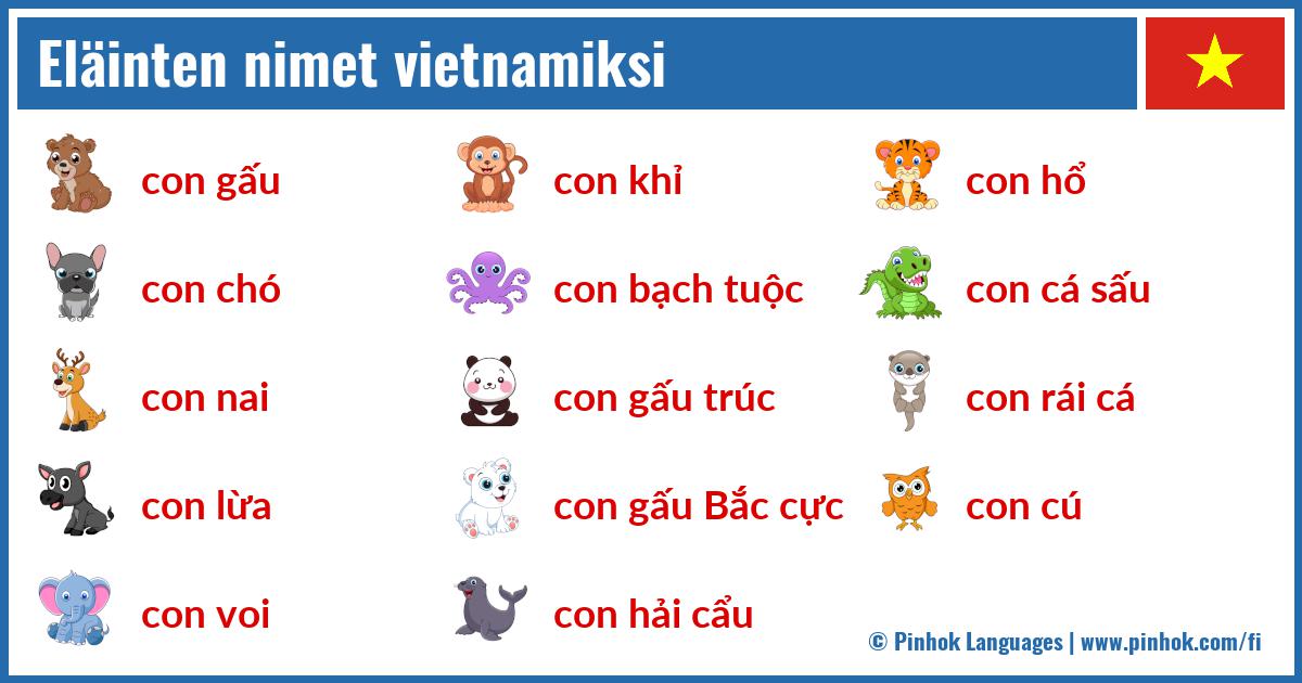 Eläinten nimet vietnamiksi