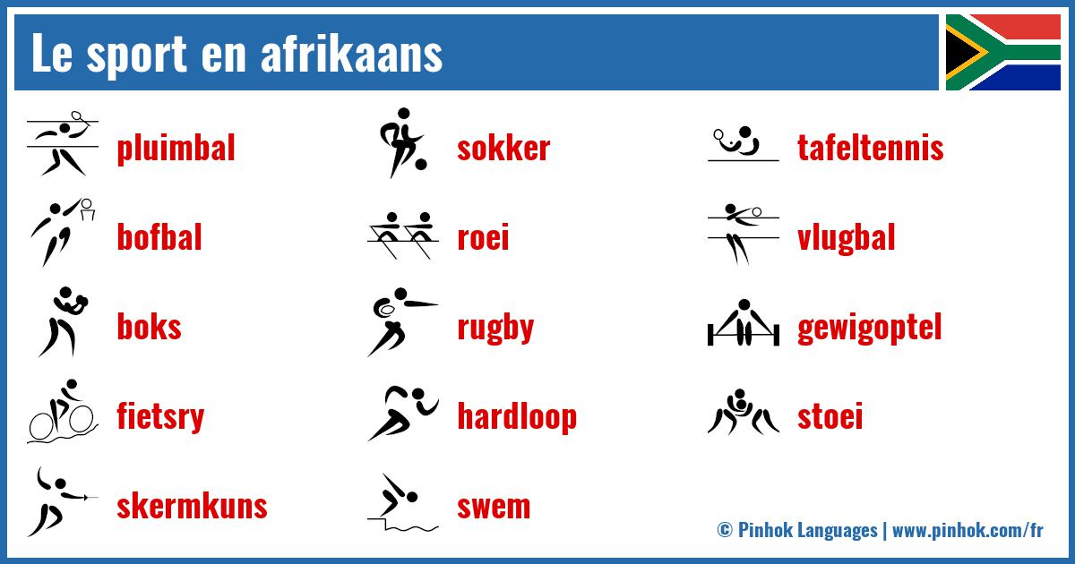 Le sport en afrikaans