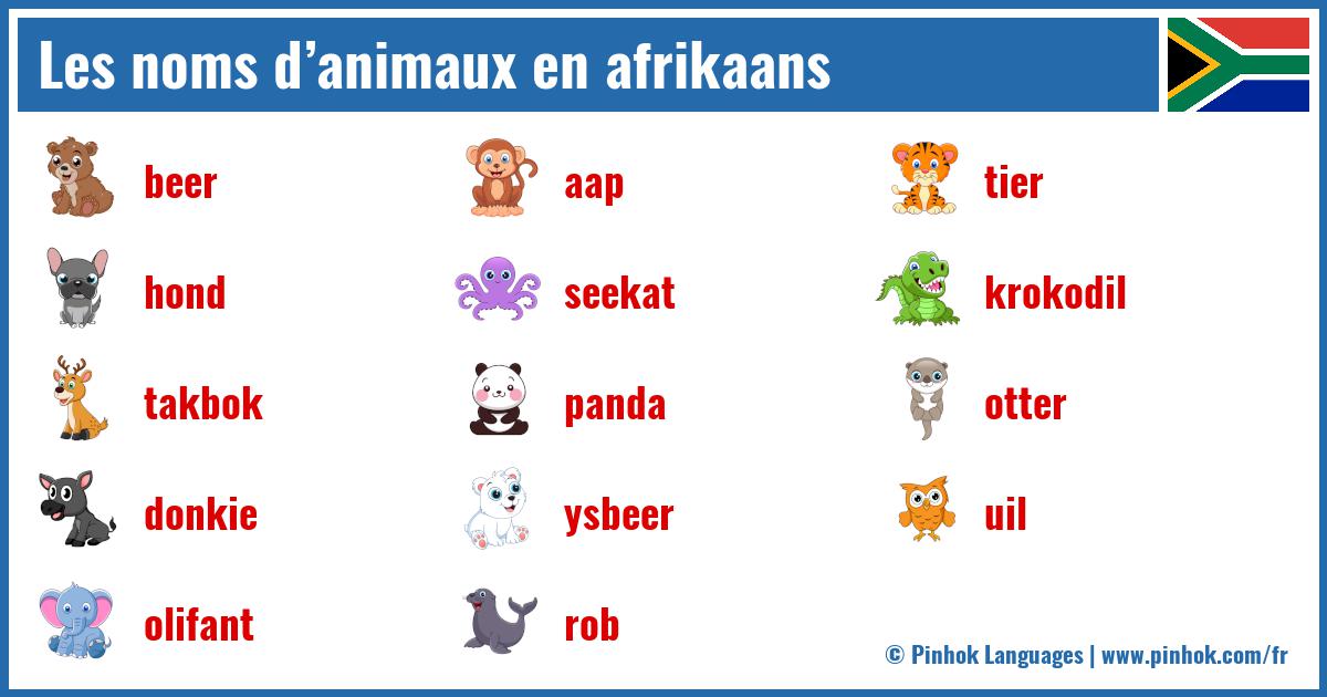 Les noms d’animaux en afrikaans