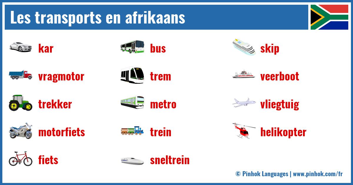 Les transports en afrikaans