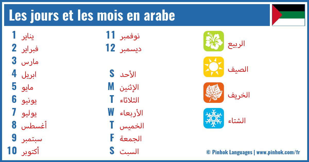 Les jours et les mois en arabe