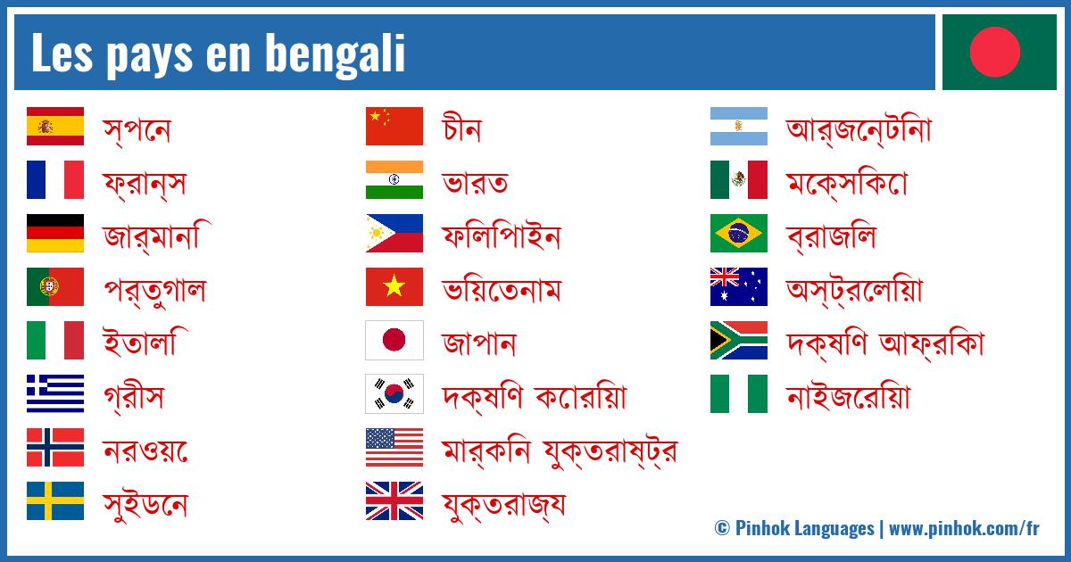 Les pays en bengali