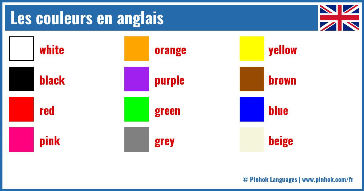 Les couleurs en anglais