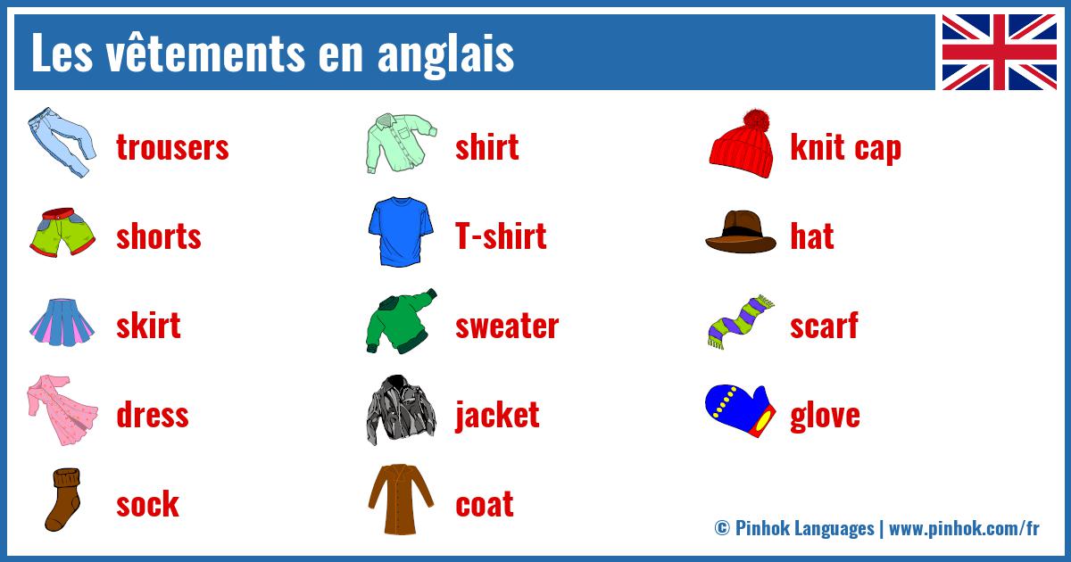 Les vêtements en anglais