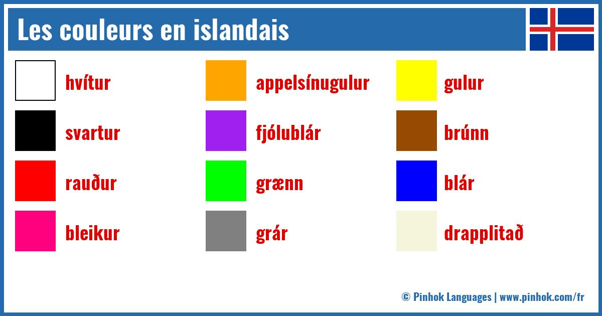 Les couleurs en islandais