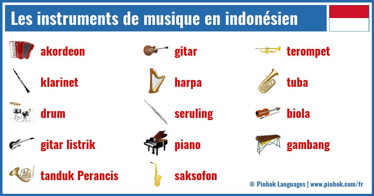 Les instruments de musique en indonésien