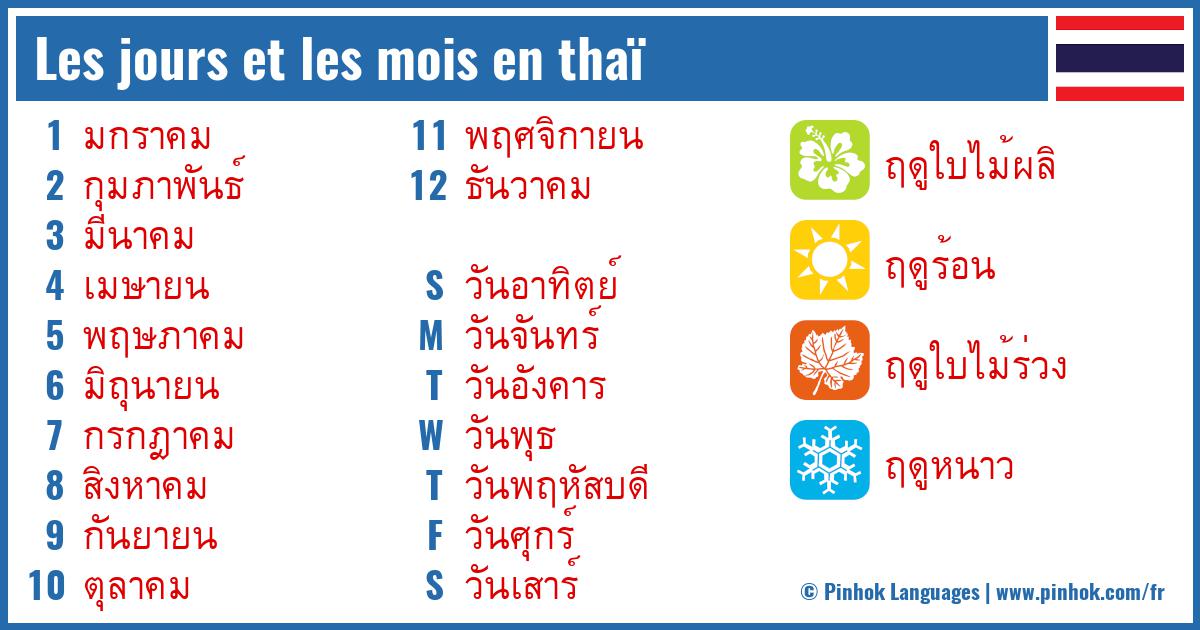 Les jours et les mois en thaï