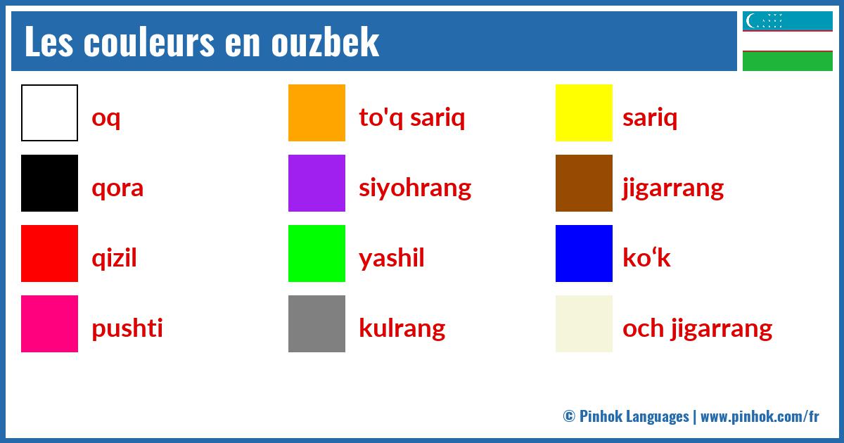Les couleurs en ouzbek