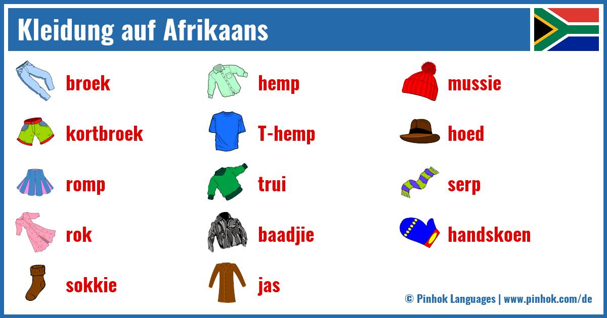 Kleidung auf Afrikaans