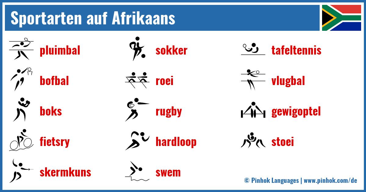 Sportarten auf Afrikaans