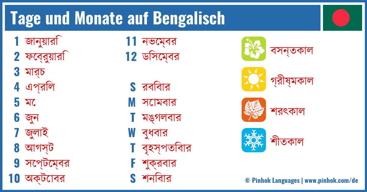 Tage und Monate auf Bengalisch