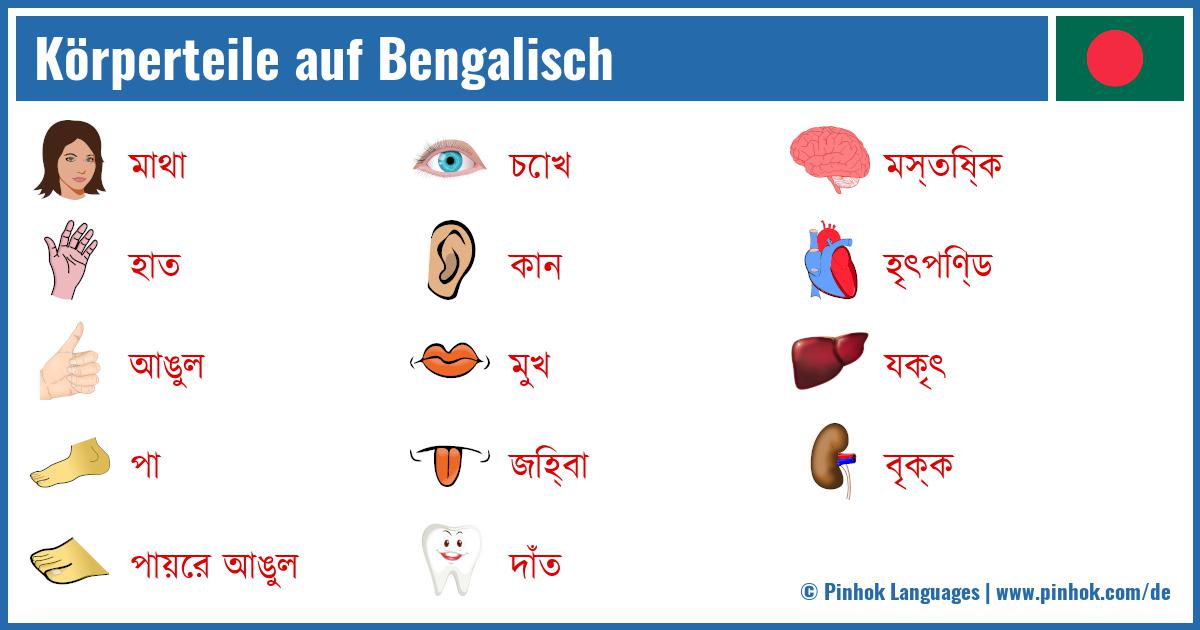 Körperteile auf Bengalisch