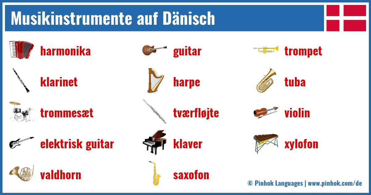 Musikinstrumente auf Dänisch