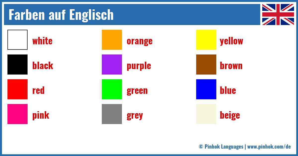 Farben auf Englisch