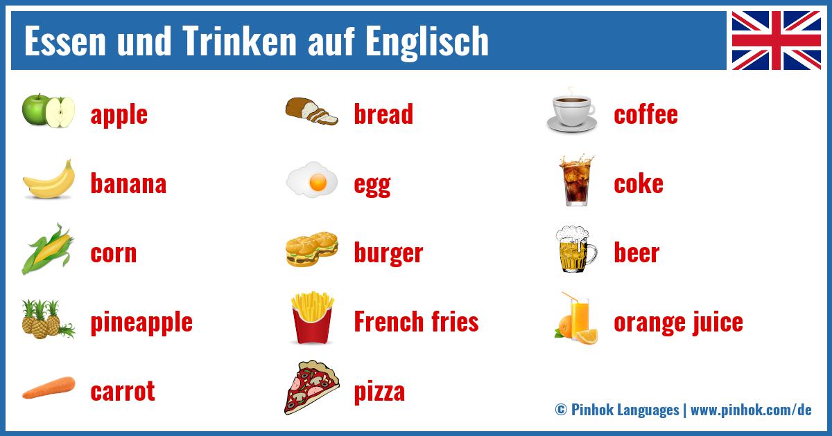 Essen und Trinken auf Englisch
