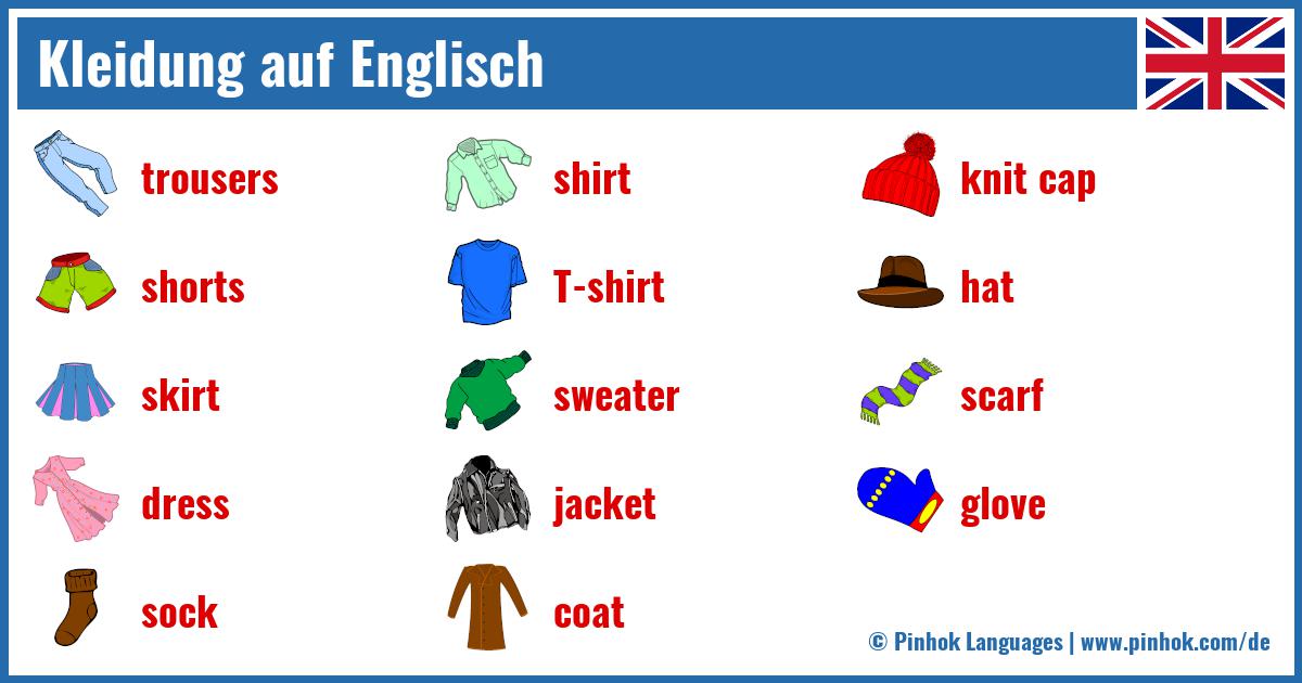 Kleidung auf Englisch
