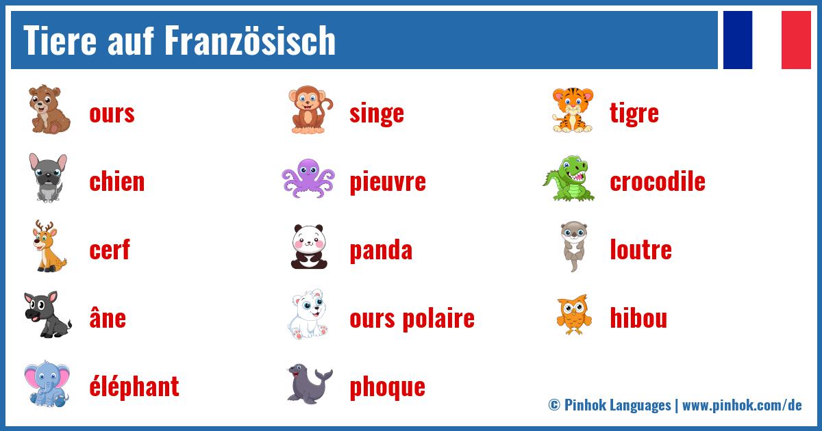 Tiere auf Französisch