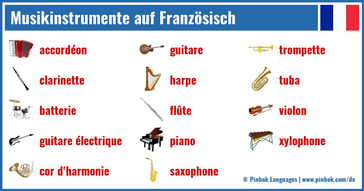 Musikinstrumente auf Französisch