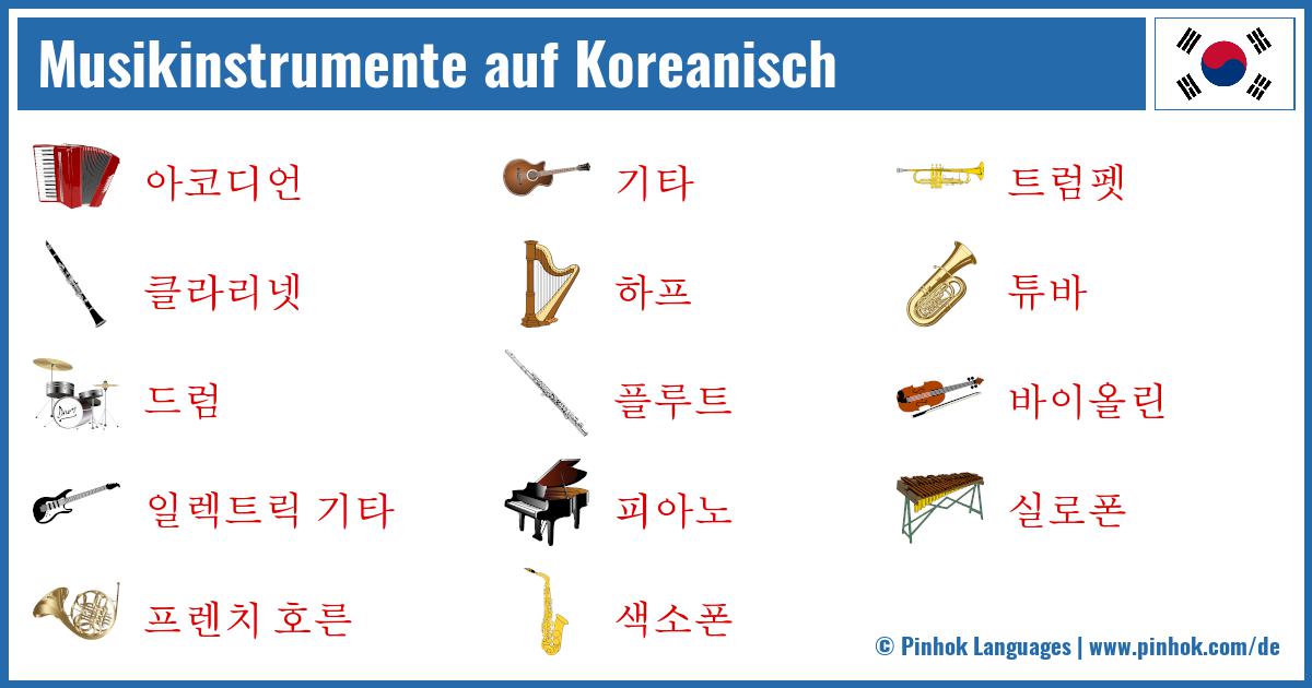 Musikinstrumente auf Koreanisch