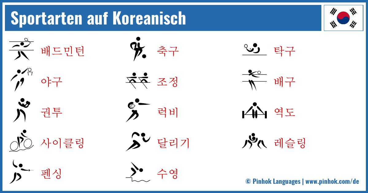 Sportarten auf Koreanisch