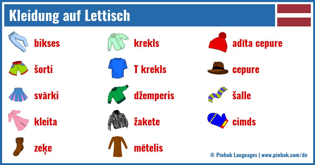 Kleidung auf Lettisch