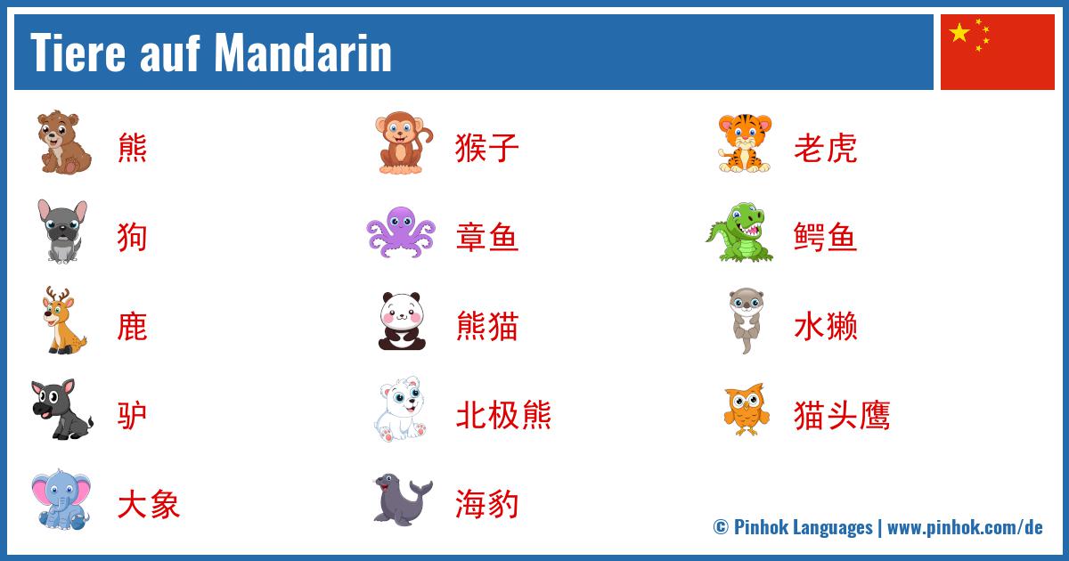 Tiere auf Mandarin