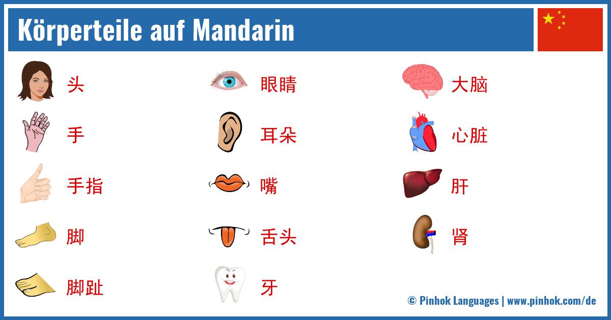 Körperteile auf Mandarin