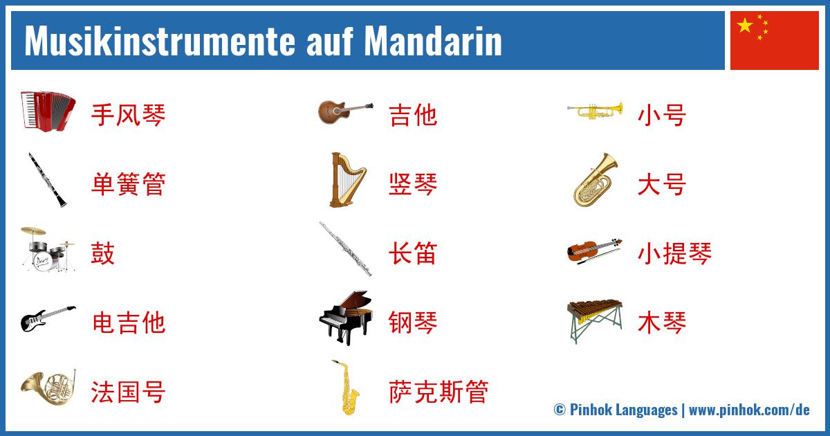 Musikinstrumente auf Mandarin
