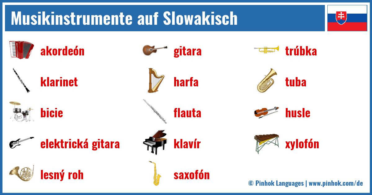 Musikinstrumente auf Slowakisch