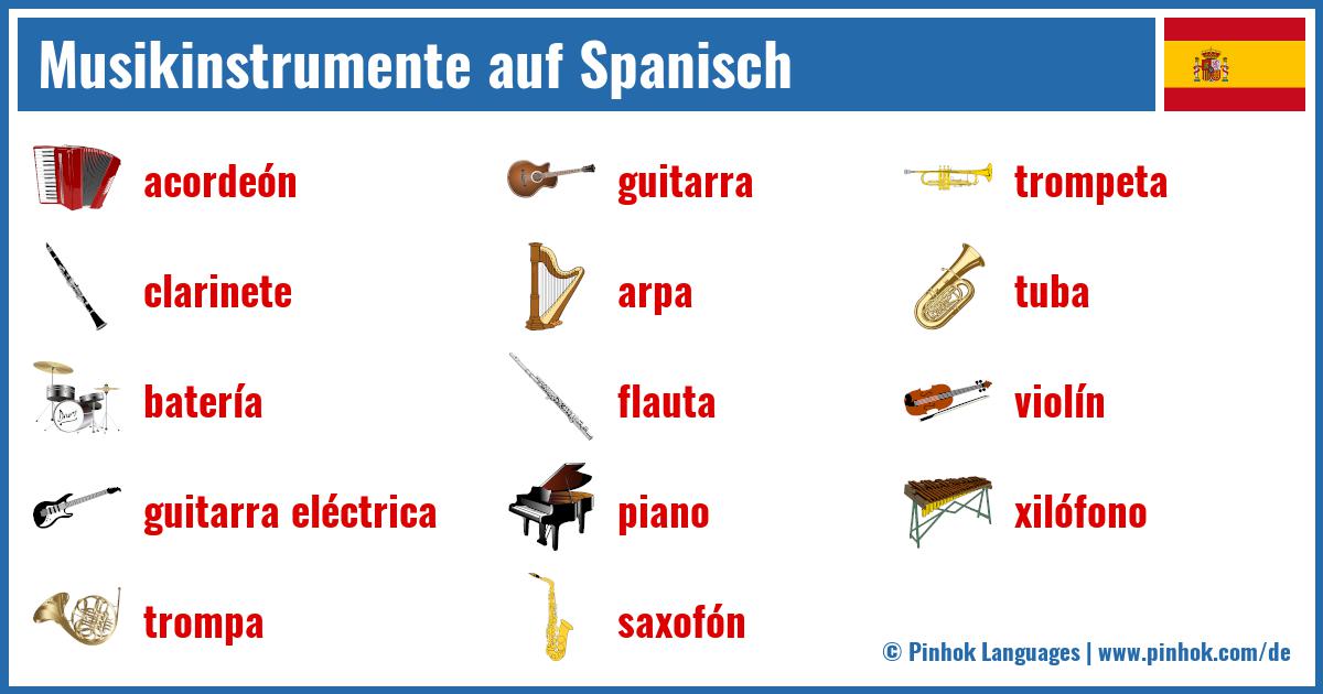 Musikinstrumente auf Spanisch