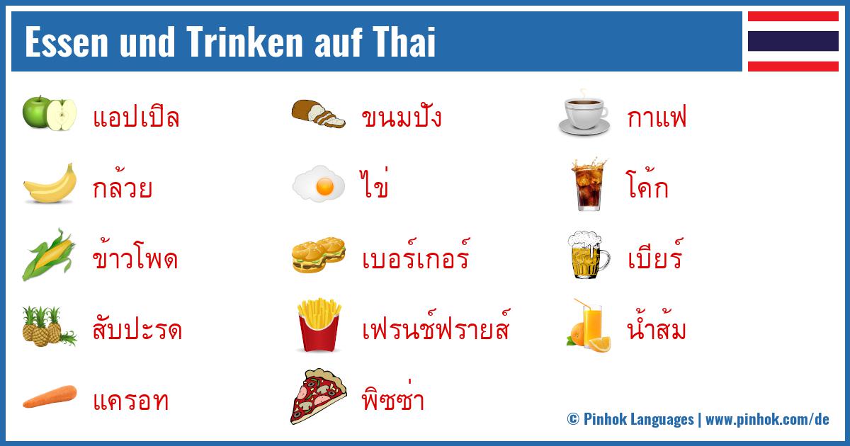 Essen und Trinken auf Thai