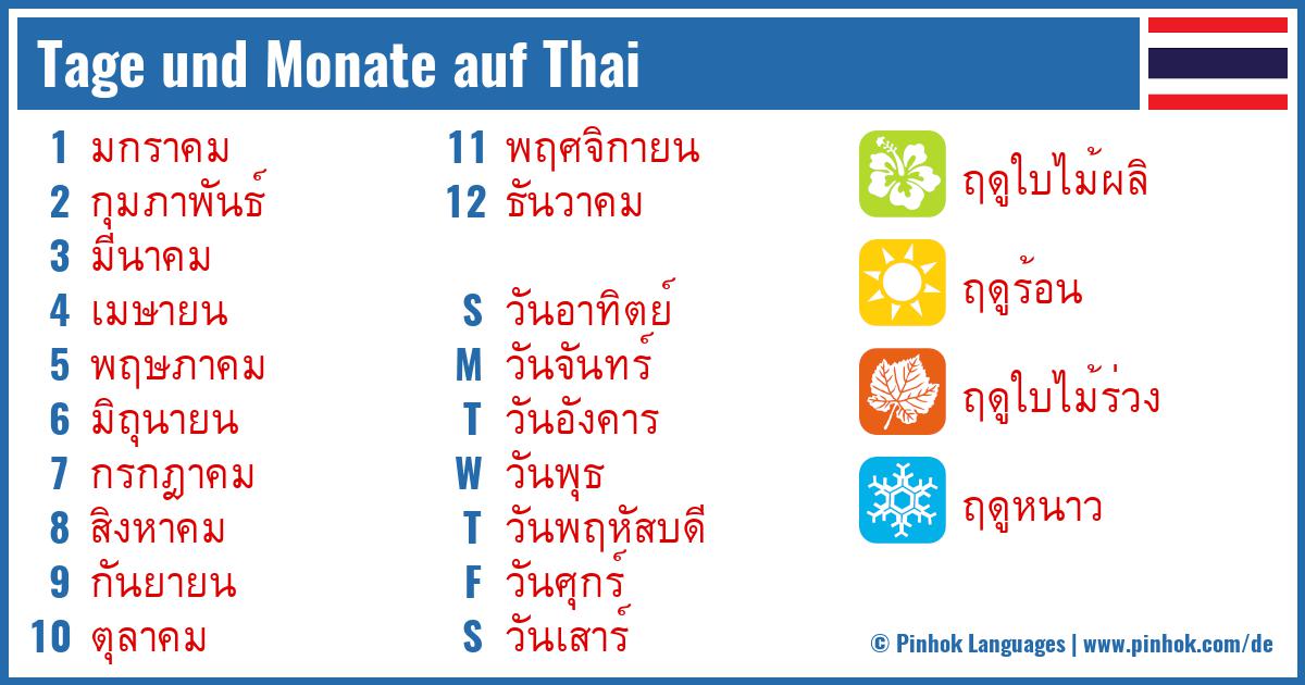 Tage und Monate auf Thai