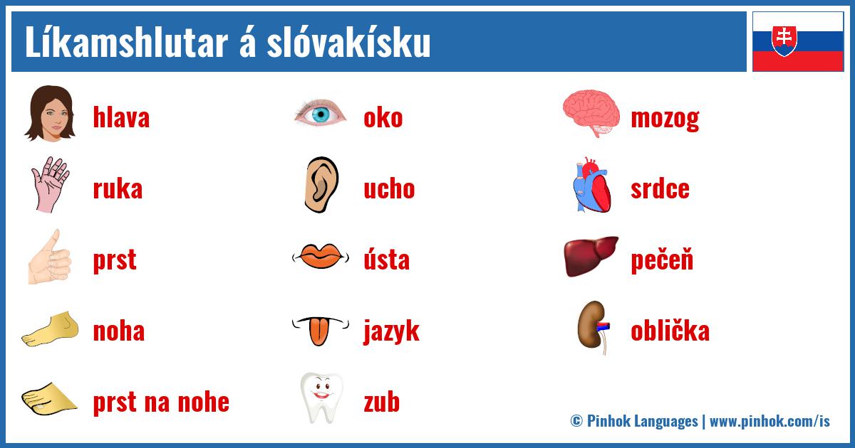 Líkamshlutar á slóvakísku