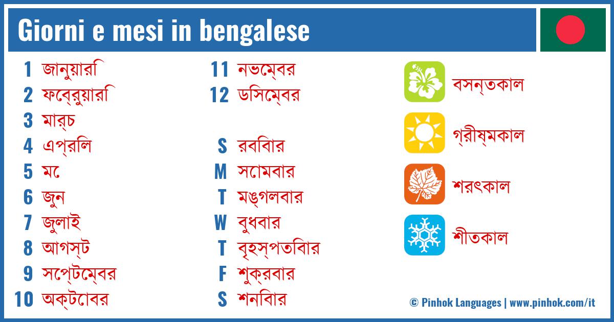 Giorni e mesi in bengalese
