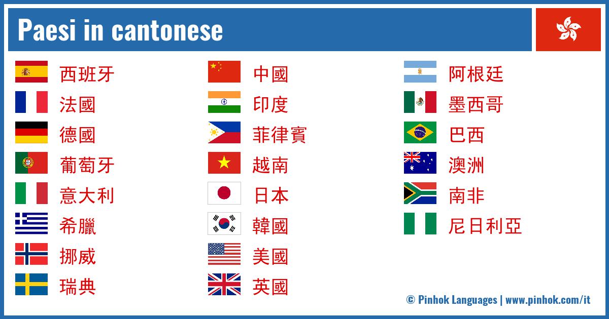 Paesi in cantonese
