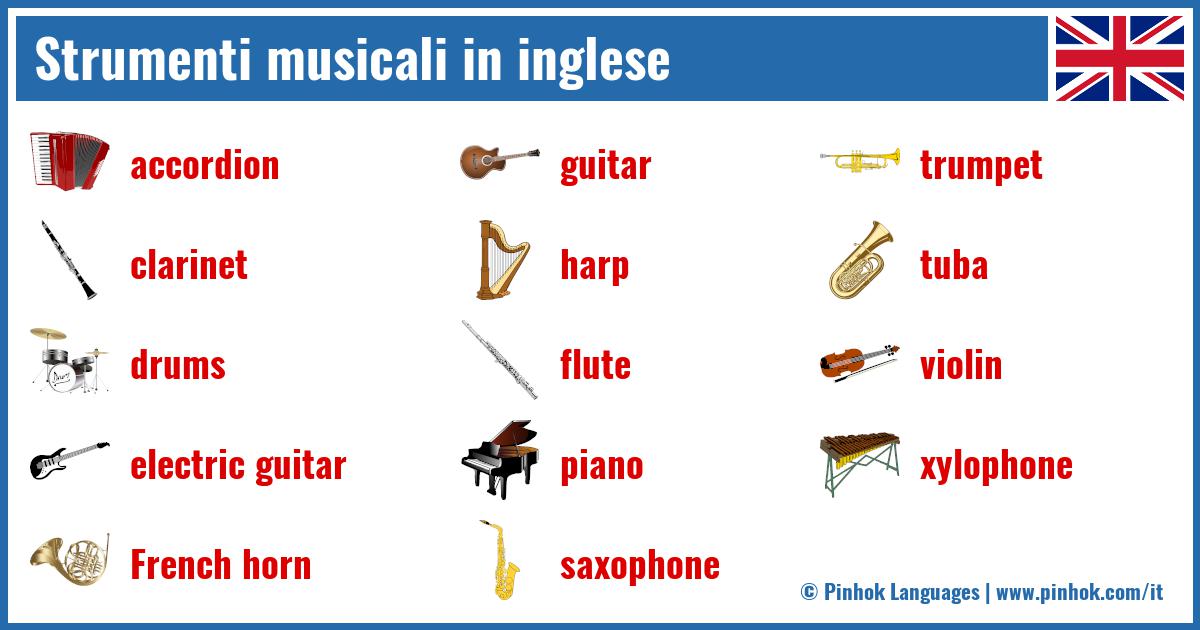 Strumenti musicali in inglese